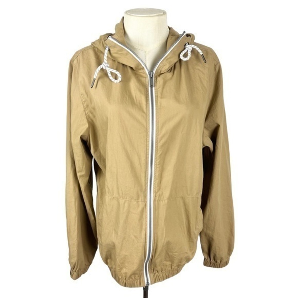 Denim & Flower Khaki Hooded Windbreaker